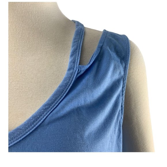 Bobbie Brooks XL Blue Top Cold Shoulder Sleeveless - Picture 4 of 5